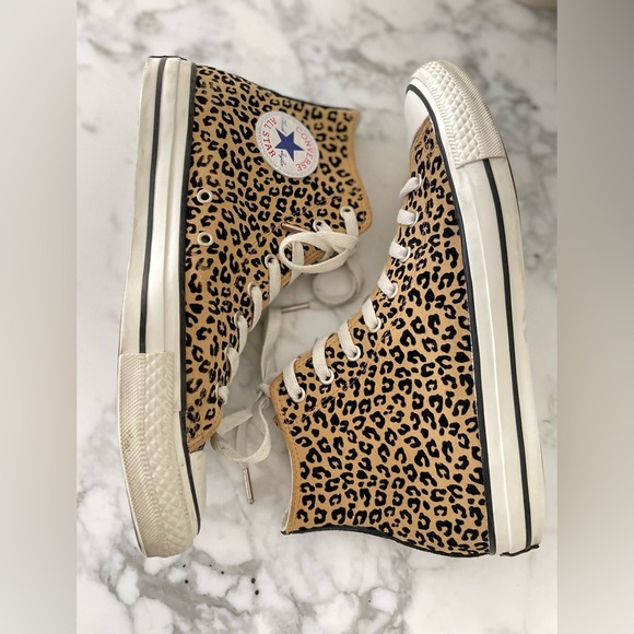 Converse All Star Classic High Top Leopard Cheetah Print Womens Size 10.5 - Picture 8 of 11